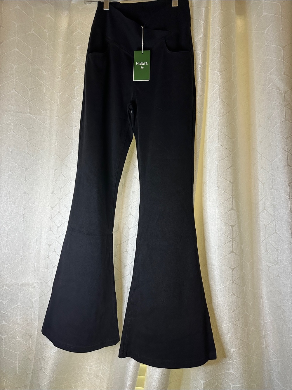 HALARA Black High-Rise Flare Wide-Leg Jeans
